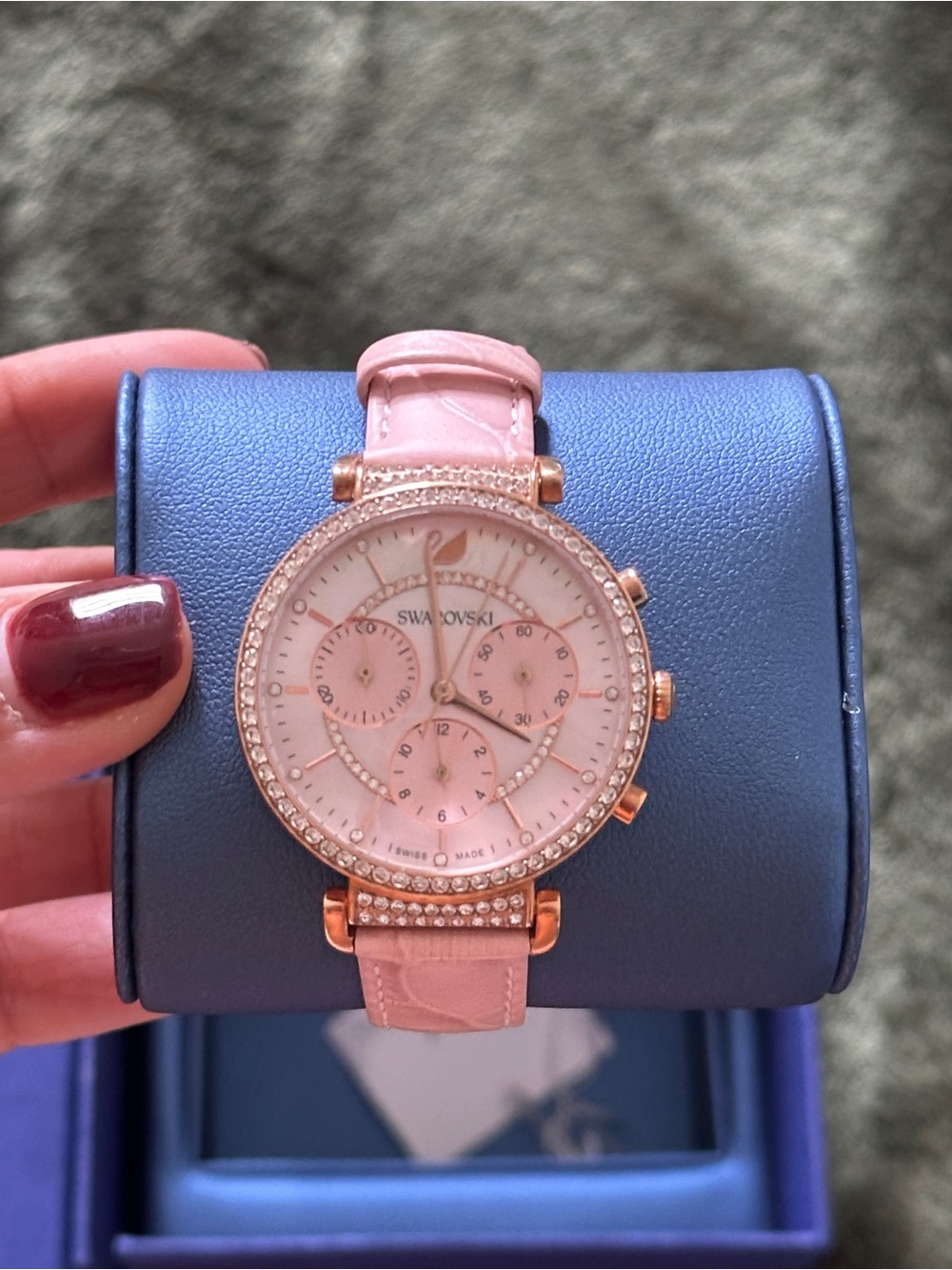 Swarovski Rose Gold-Tone Pink Crystal Women's Watch